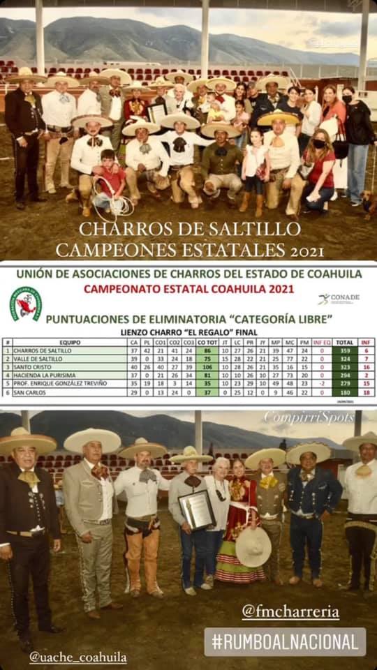 Charros de Saltillo Campeones Estatales 2021