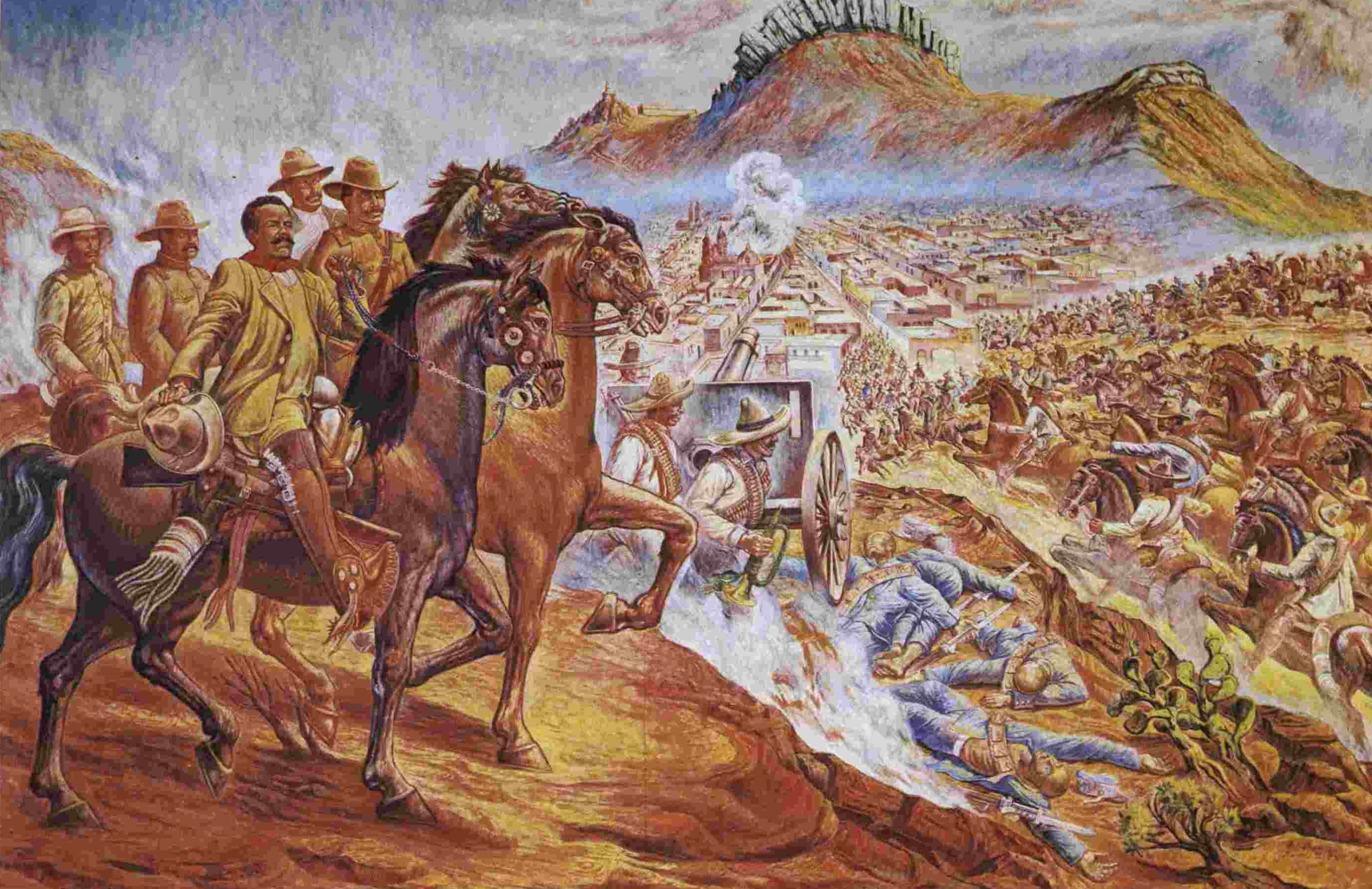 Durante la Toma de Zacatecas combatieron 35 mil hombres y 50 piezas de artillería, uno de los hechos de armas más sangriento de la Revolución Mexicana