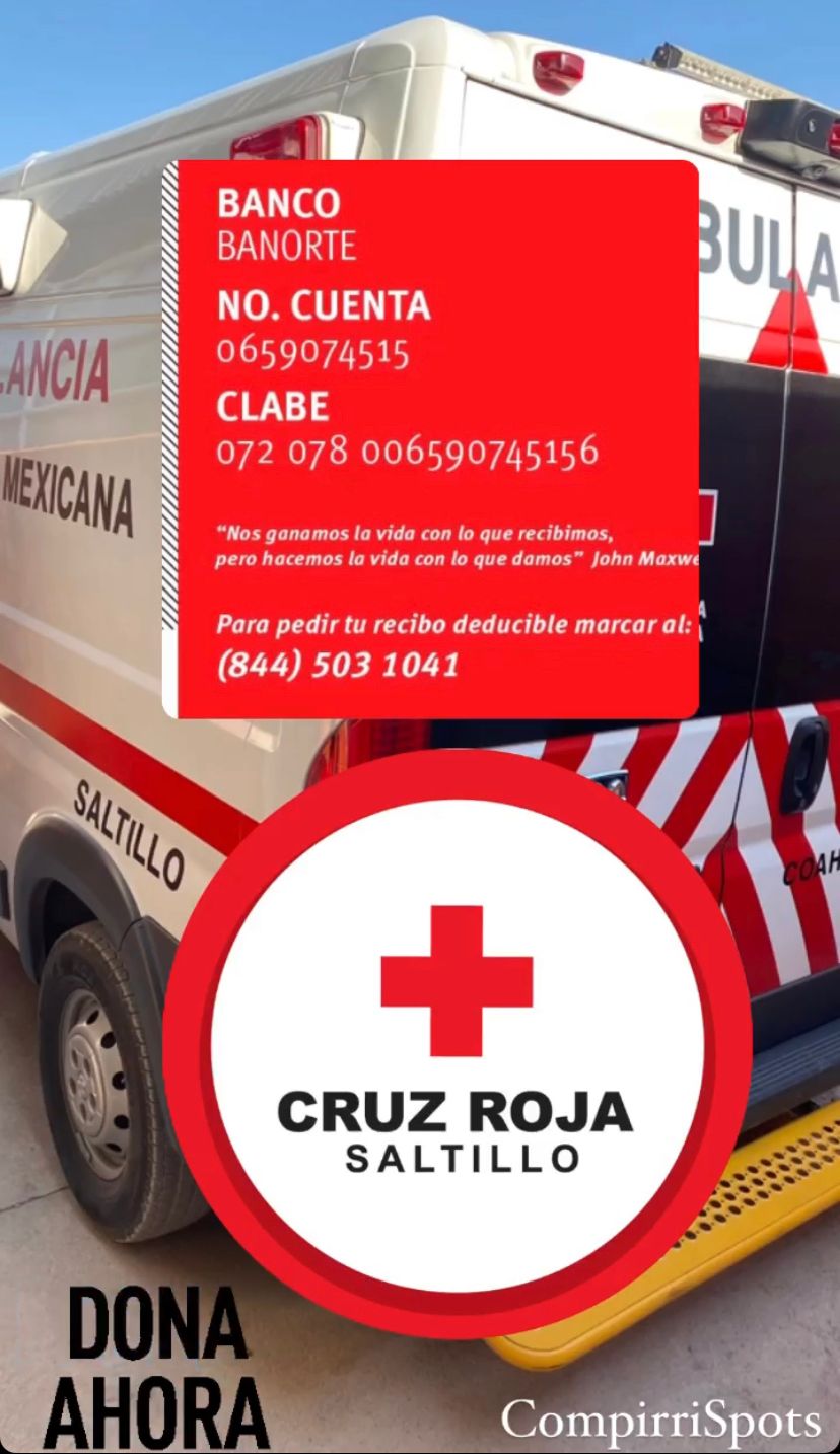 Cuenta para donativo cruz roja