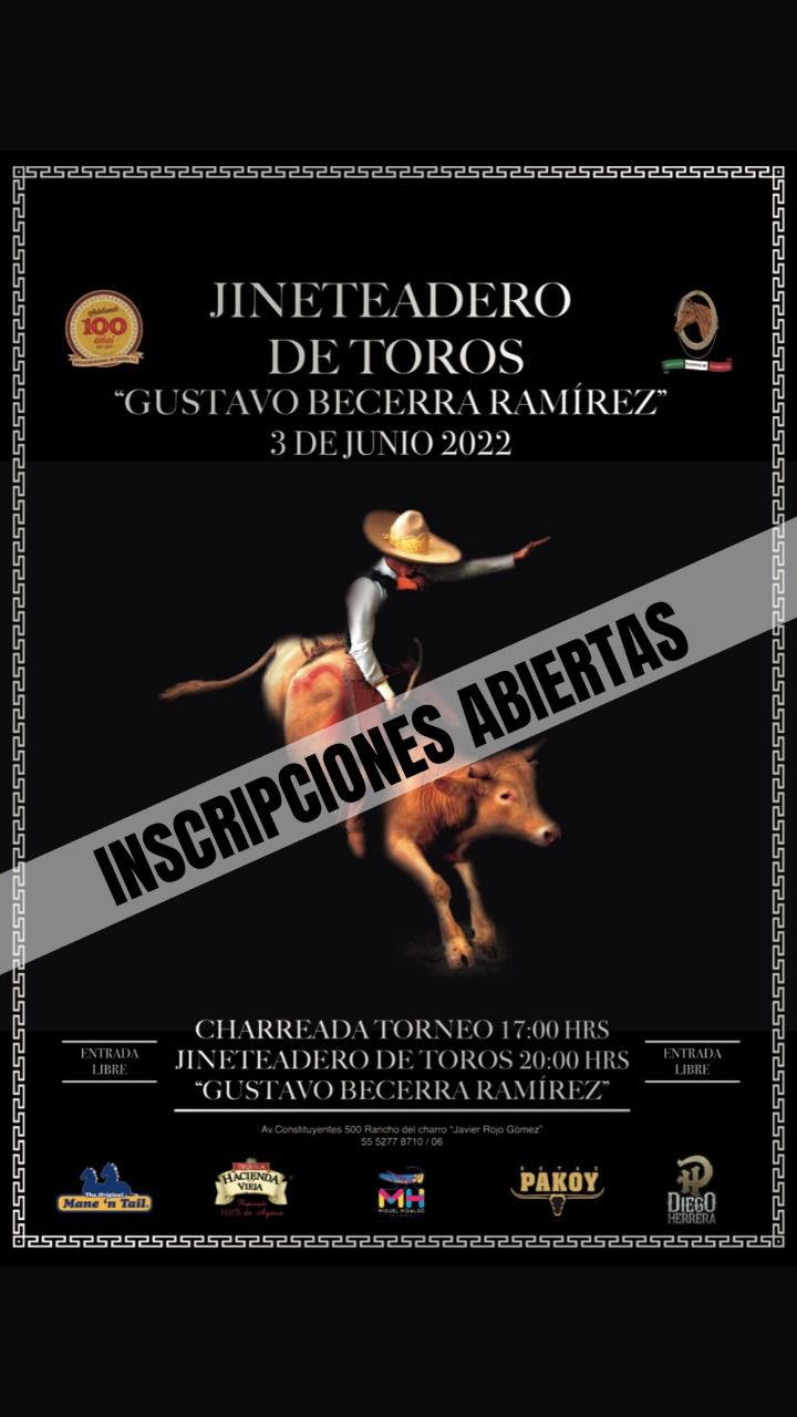 Flyer inscripciones jineteo toro La Nacional 2022