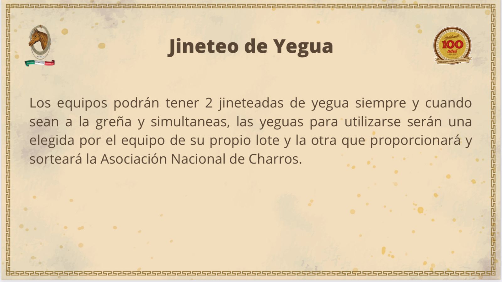 Adecuaciones convocatoria Aniversario La Nacional 2022 Jineteo de Yegua