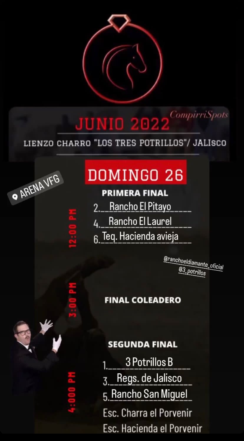 Calendario finales campeonato El Diamante 2022
