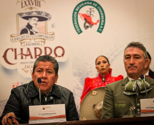 El Gobernador de Zacatecas, David Monreal Ávila y el Vice de FMCH, Andrés Aceves Hernández, en el anuncio oficial.