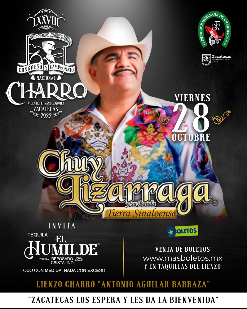 El próximo 28 de octubre se celebrará el concierto del artista «Chuy» Lizárraga