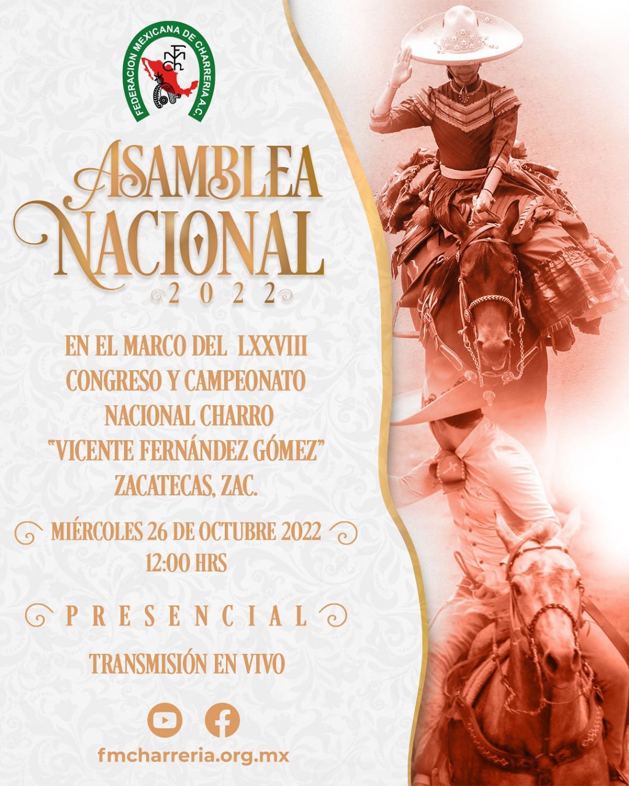 El próximo miércoles 26 de octubre se realizará la Asamblea Nacional de la Federación en la capital zacatecana