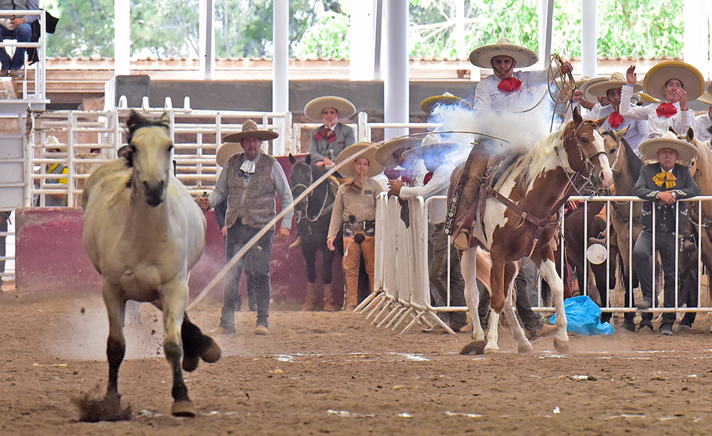 Marcos Domingo Ordóñez Buendía acertó esta mangana a pie para los Charros de Villahermosa
