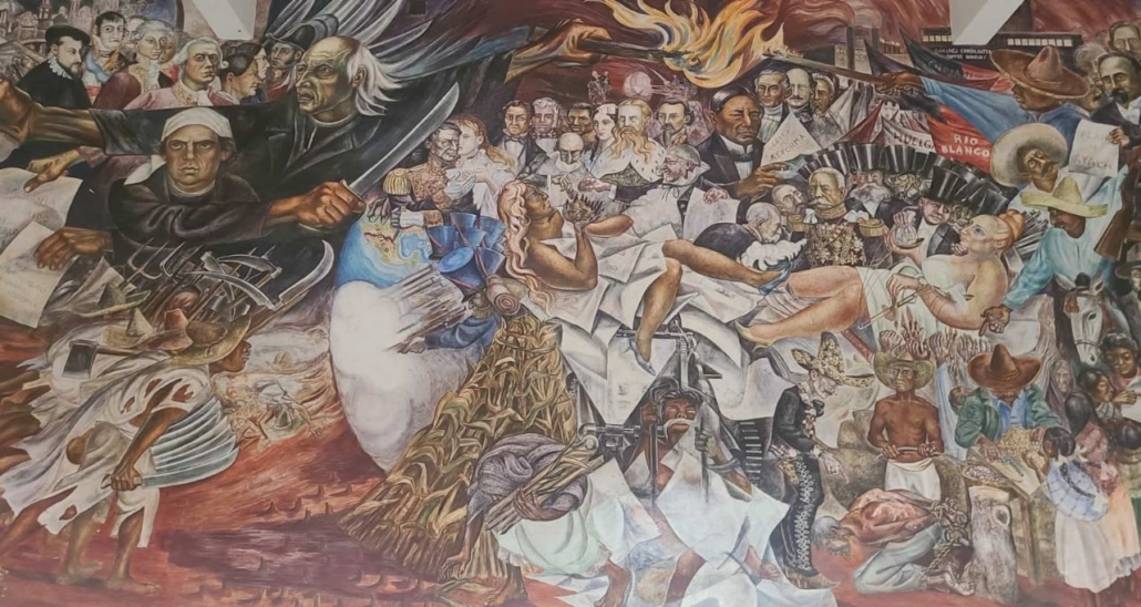 Las obras del artista chileno Oswaldo Barra Cunningham se exponen al interior del Palacio de Gobierno de Aguascalientes