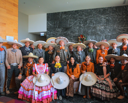 Asistentes a la Asamblea Nacional de la federación Mexicana de Charrería este miércoles en San Luis Potosí