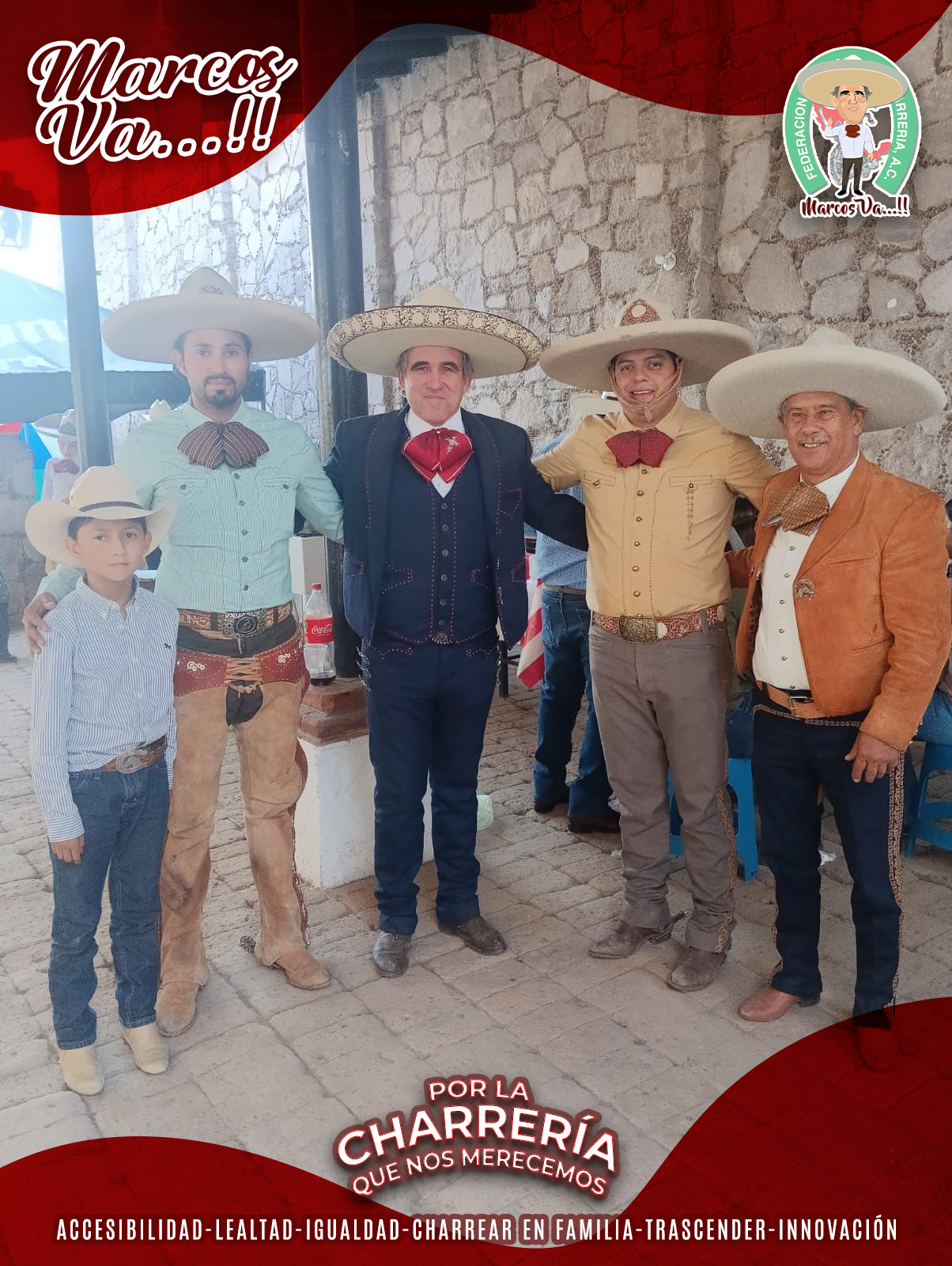 El niño Jesús Gutiérrez y su papá Jesús con el Médico Ordoñez, Marcos Fuentes y Alejandro Navarro, Delegado de la zona centro del estado de México.