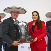 Salvador Barajas del Toro, presidente de la Federación, junto a la Gobernadora de Aguascalientes, Teresa Jiménez Esquivel